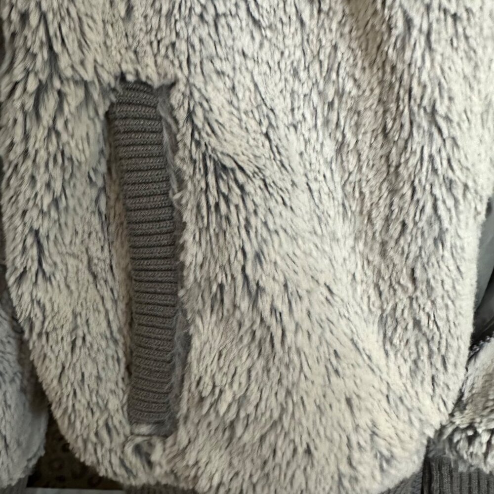 Patagonia Conejo Gray Fleece‎ Bomber Jacket Full-Zip Cozy Outerwear Fall XS - Picture 3 of 5